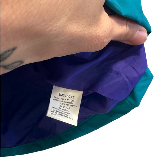 LIKE NEW VINTAGE Columbia Radial Sleeve Pullover Jacket Teal 1/4 Zip Windbreaker - Picture 15 of 15